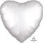 Сердце Сатин White (белый) 18" (Анаграм) / 1204-0742